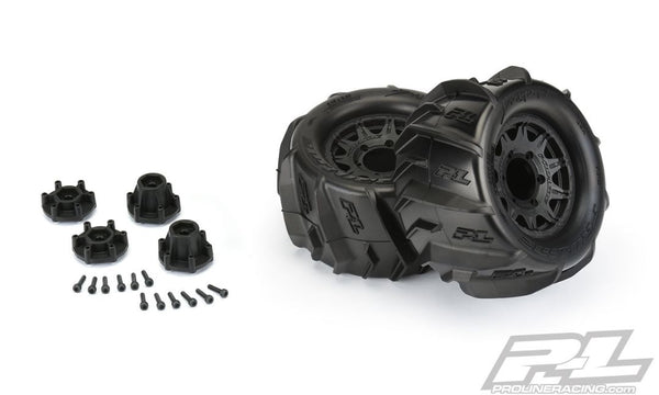 Pro-Line Dumont 2.8" Paddle Tires Mnted Raid Black 12mm Whls (2)