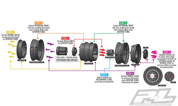 Pro-Line Carbine 1.9" Black Dually Wheels for Crawlers F/R