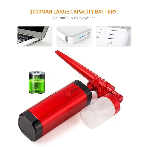 Red Airbrush Compressor Kit USB Rechargeable 1000Mah 3.7v