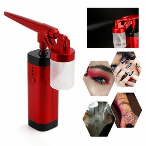 Red Airbrush Compressor Kit USB Rechargeable 1000Mah 3.7v