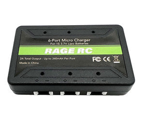 6-Port 1S Micro USB Charger; Tempest 600, Super Cub MX, Super Cub MX4, Micro Warbirds