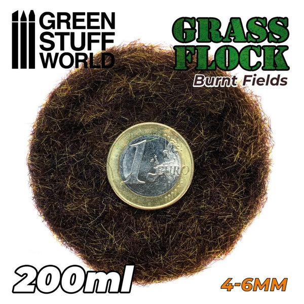 Static Grass Flock 4-6mm - BURNT FIELDS - 200 ml