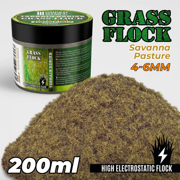 Static Grass Flock 4-6mm - SAVANNA PASTURE - 200 ml