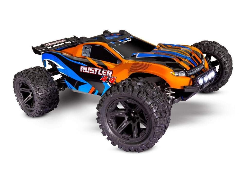 1/10 Traxxas Rustler 4X4 4WD Brushed Stadium Truck RTR - Orange with LED