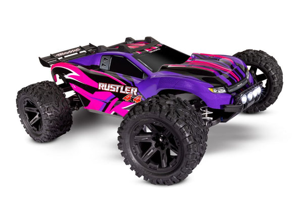1/10 Traxxas Rustler 4X4 4WD Brushed Stadium Truck RTR - Pink with LED