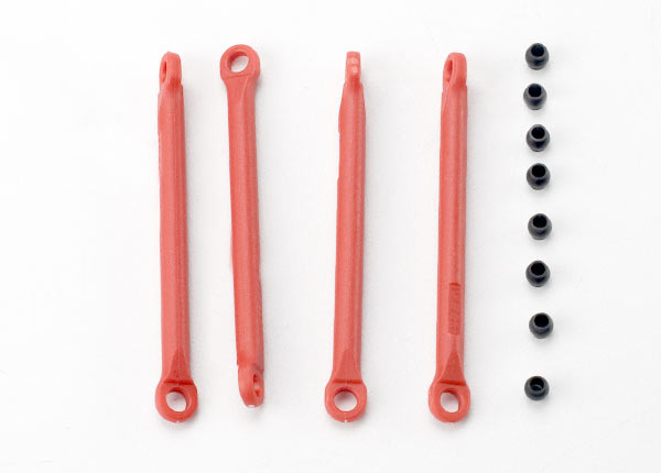 7118 Traxxas Push rod (molded composite) (red) (4)/ hollow balls (8)
