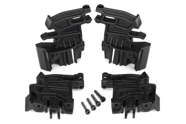 7718 Traxxas Battery hold-down mounts, left (2)/ right (2)/ 3x18mm CS