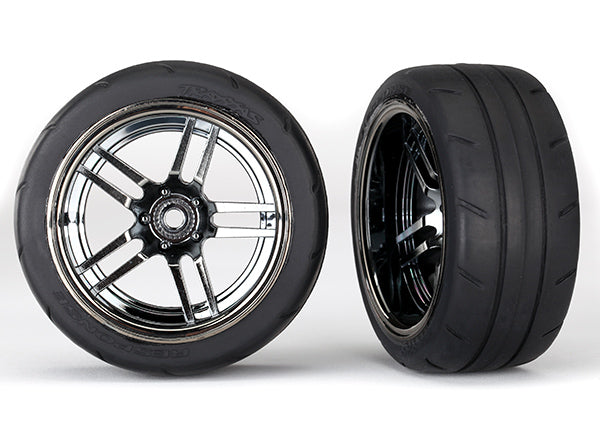 8374 Traxxas Tires and wheels, glued chrome, 1.9" Response tires Rear