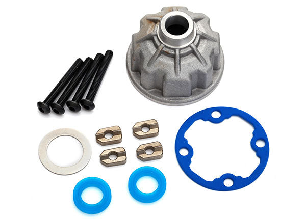 8681X Traxxas Carrier, differential (aluminum)/ x-ring gaskets