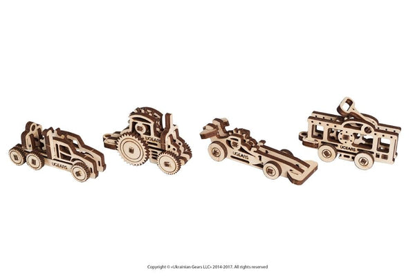 UGears U-Fidget Vehicles (4 models) - 14 pieces (Easy)