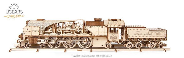 UGears V-Express Steam Train with Tender - 538 pieces (Advanced)