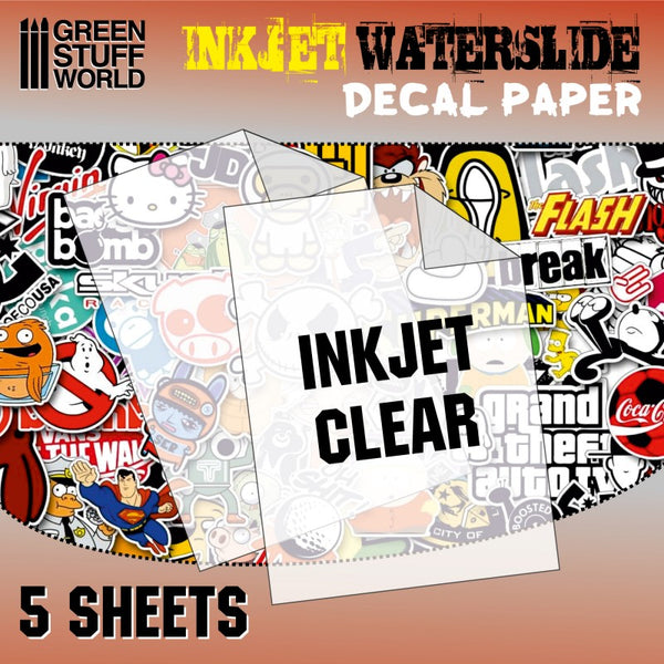 Waterslide Decals - Inkjet Clear DIY Printer Sheets